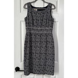 Talbots Women's Blue Navy Tweed Sleeveless Dress Size 8